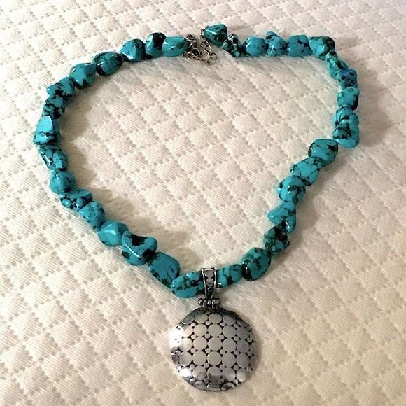 EXEX Claudia Agudelo Turquoise Sterling Silver Statement Necklace - Picture 11 of 16